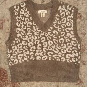 Cheetah print sweater vest